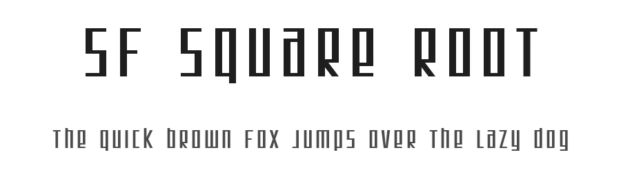 SF Square Root by ShyFonts — Display Font
