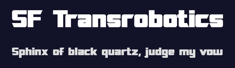 SF Transrobotics by ShyFonts — Display Font — thumbnail 2