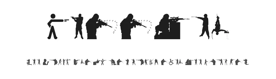 Shooter by Woodcutter — Dingbats Font