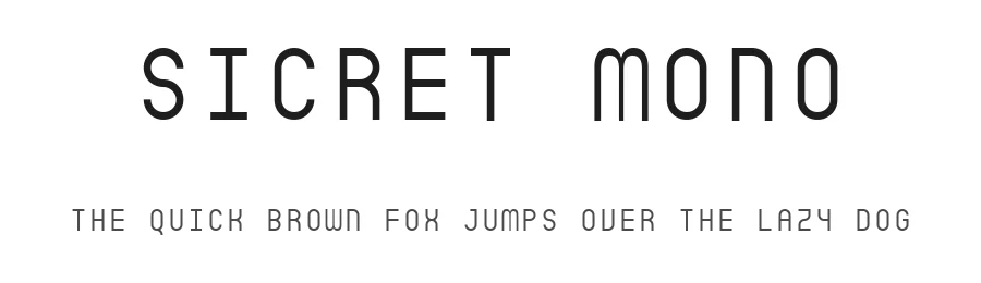 Sicret Mono by Måns Grebäck — Sans Serif Font