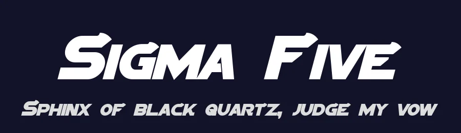 Sigma Five by Pixel Sagas — Display Font — thumbnail 2
