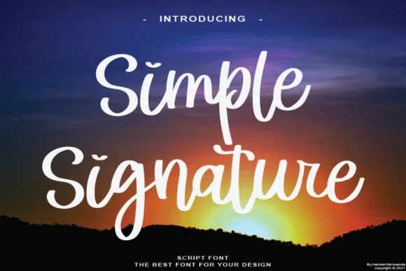 Simple Signature Font by handwrittenwanda by handwrittenwanda — Script Handwritten Font