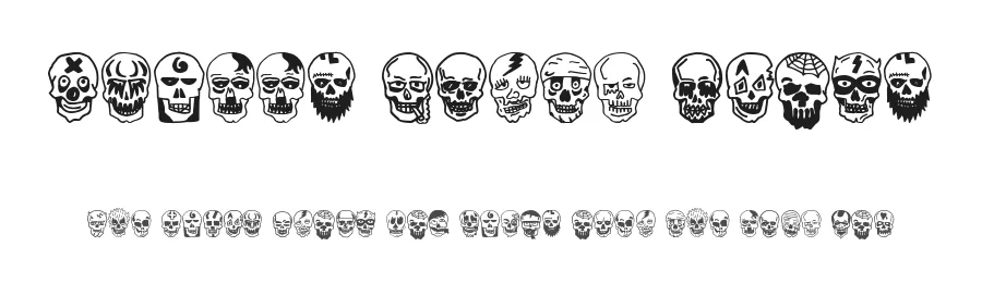 Skulls Party Icons by Woodcutter — Dingbats Font