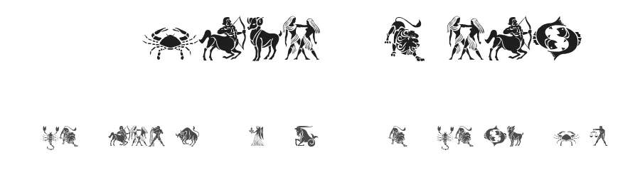 SL Zodiac Stencils by Su Lucas — Dingbats Font