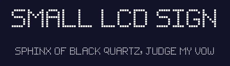 Small LCD Sign by myname5749 — Display Font — thumbnail 2