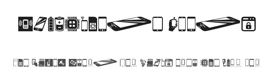 Smartphone Icons by Woodcutter — Dingbats Font