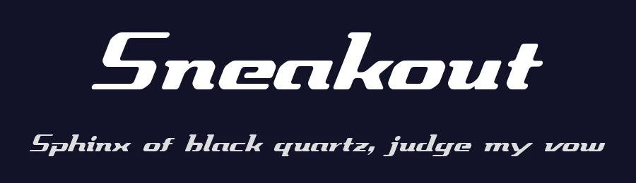 Sneakout by Elephant Shape Productions — Display Font — thumbnail 2