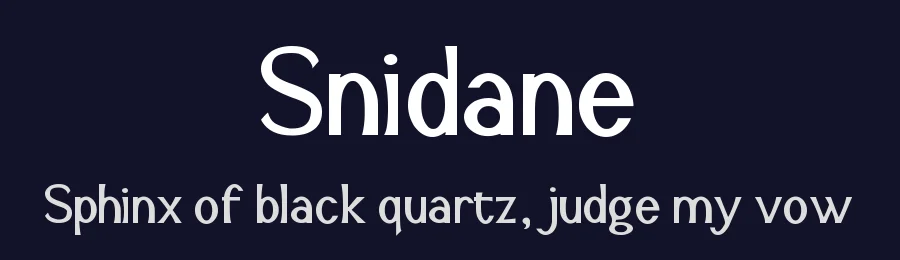 Snidane by Uusimaa Type Foundry Incorporated (fictitious) — Sans Serif Font — thumbnail 2