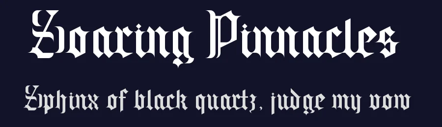 Soaring Pinnacles by Mateus Boga — Blackletter Font — thumbnail 2