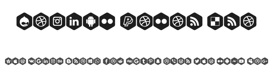 Social Color Pro by elharrak — Dingbats Font