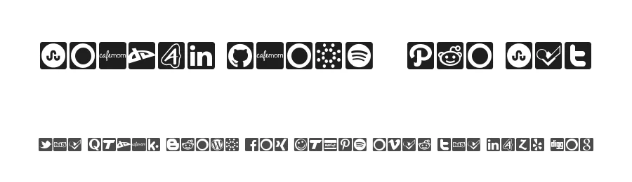 Social Icons - Pro Set by Phelan Riessen — Dingbats Font