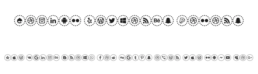 Social Networks Colors by elharrak — Dingbats Font
