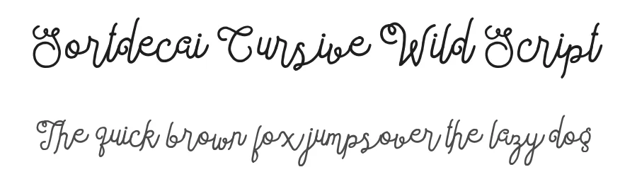 Sortdecai Cursive Wild Script