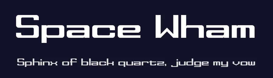 Space Wham by Zephram — Display Font — thumbnail 2