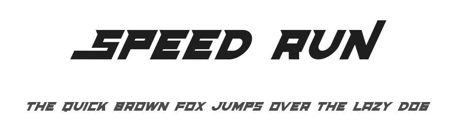 Speed Run by RaisProject — Display Font