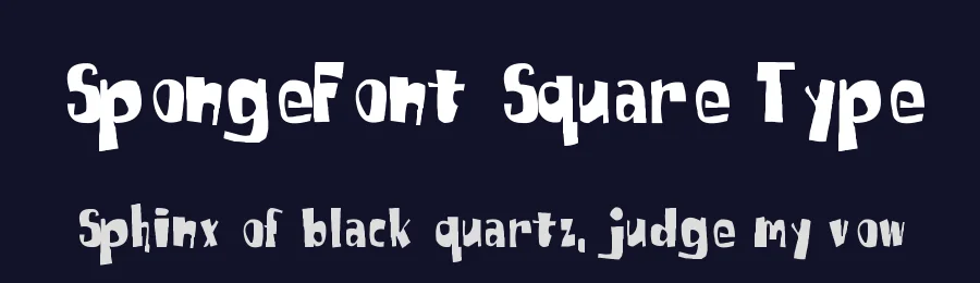SpongeFont Square Type by Johnny Bluejeans — Decorative Font — thumbnail 2