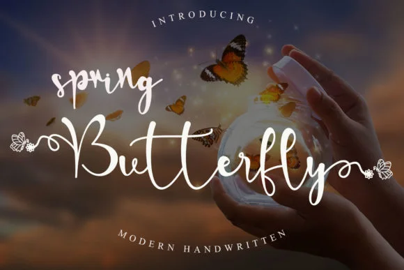 Spring Butterfly Font by Arkrist Letter Studio — Script Handwritten Font