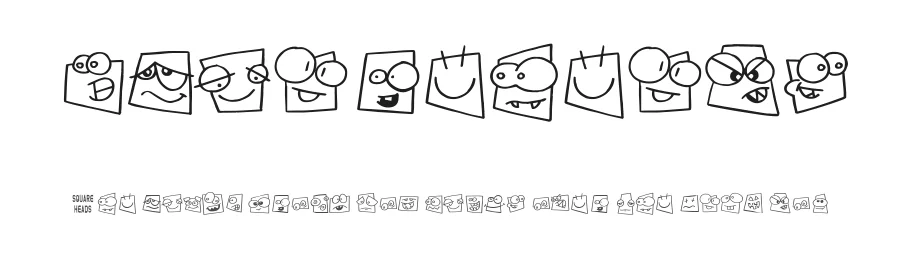 Squareheads by Pizzadude — Dingbats Font