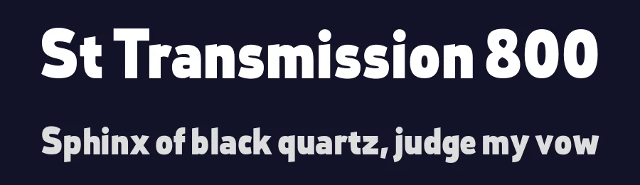 St Transmission 800 by Sascha Timplan — Sans Serif Font — thumbnail 2