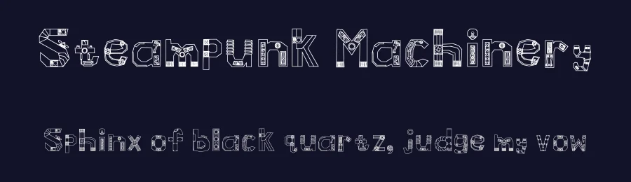 Steampunk Machinery by Aliff Zamri — Decorative Font — thumbnail 2