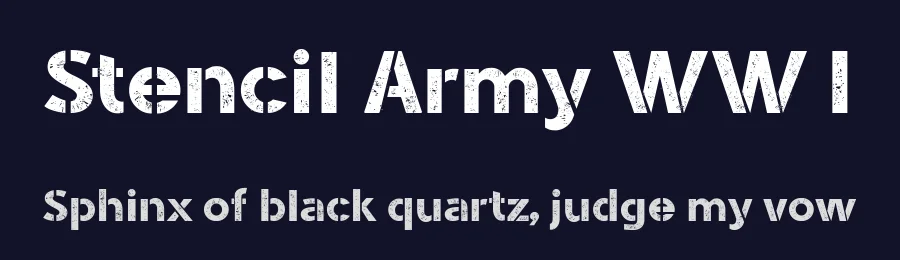 Stencil Army WW I by Galdino Otten Fonts — Decorative Font — thumbnail 2