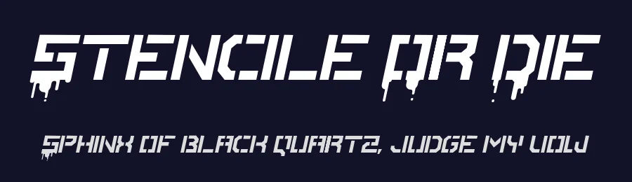 Stencile Or Die by Fontourist — Decorative Font — thumbnail 2