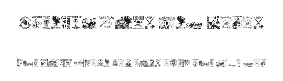 Stencil Punks Band Logos by Skankinrv Tellayouthska — Dingbats Font