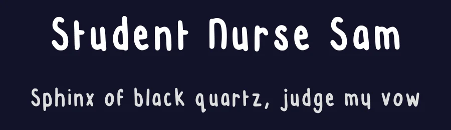 Student Nurse Sam by Samantha Elliott — Script Handwritten Font — thumbnail 2