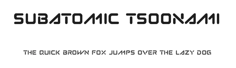 Subatomic Tsoonami by Kevin Meinert — Display Font