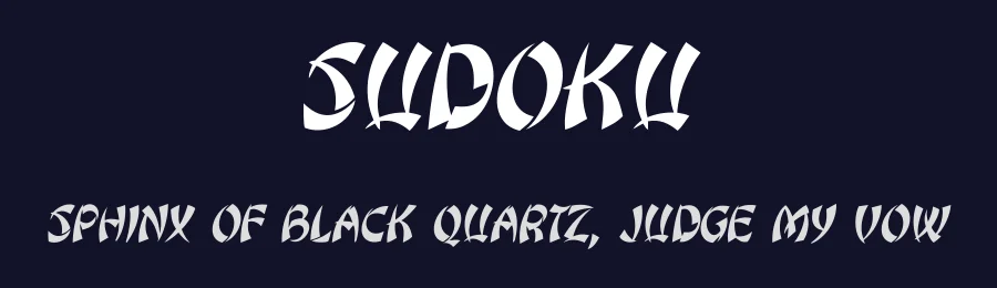 Sudoku by Vladimir Nikolic — Decorative Font — thumbnail 2