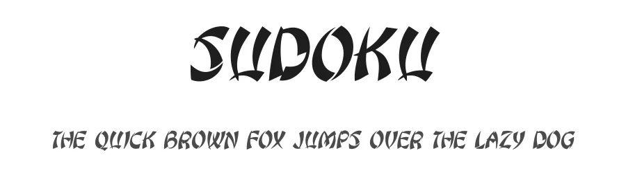 Sudoku by Vladimir Nikolic — Decorative Font