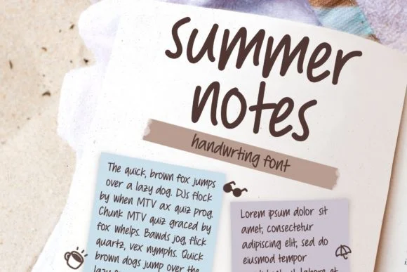 Summer Notes Font by Jyllyco — Script Handwritten Font