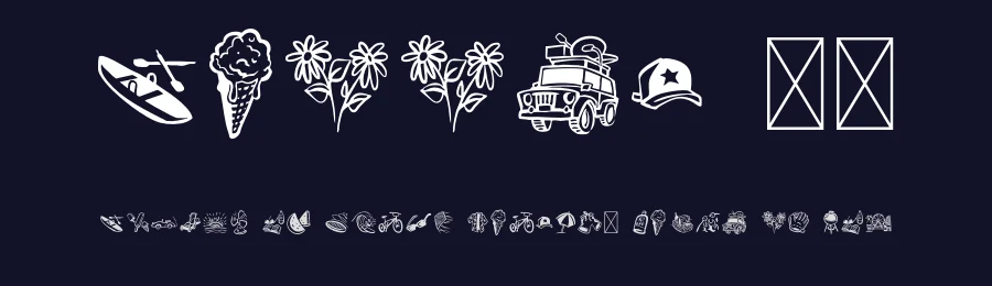 Summer 88 by Field 2 Design — Dingbats Font — thumbnail 2