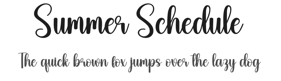 Summer Schedule