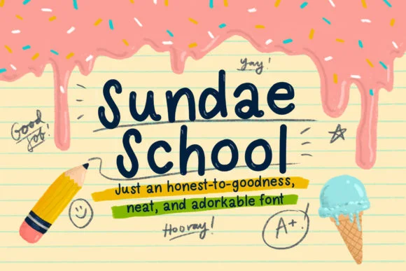 Sundae School Font by Quirky Queen Media — Script Handwritten Font