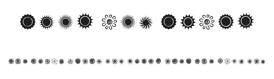 Suns and Stars by D3 — Dingbats Font