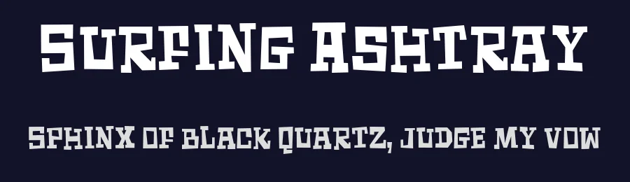 Surfing Ashtray by Pizzadude — Decorative Font — thumbnail 2