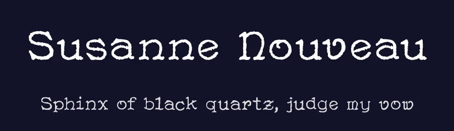 Susanne Nouveau by Lukas Krakora - typewriterfonts.net — Decorative Font — thumbnail 2
