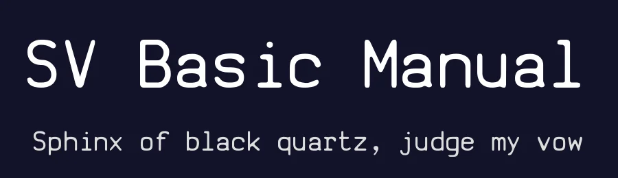 SV Basic Manual by Johan Winge — Sans Serif Font — thumbnail 2