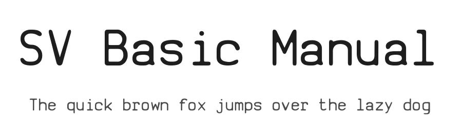 SV Basic Manual by Johan Winge — Sans Serif Font