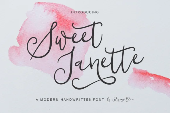 Sweet Janette Font by Reyrey Blue — Script Handwritten Font