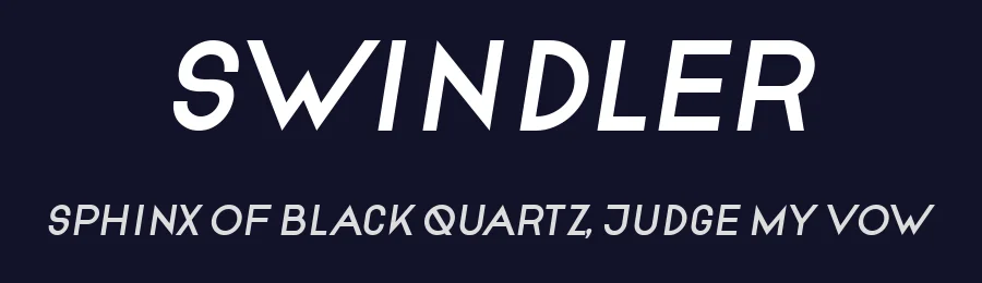 Swindler by Vladimir Nikolic — Sans Serif Font — thumbnail 2