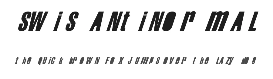 Swis AntiNormal by Marcio Hirosse /// Fabrika De Typos — Decorative Font
