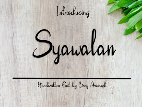 Syawalan Font by bee.genin β Script Handwritten Font