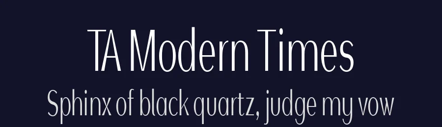 TA Modern Times by TAFT Foundry — Sans Serif Font — thumbnail 2