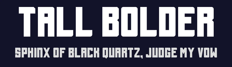 Tall Bolder by Blazej Gradziel — Sans Serif Font — thumbnail 2