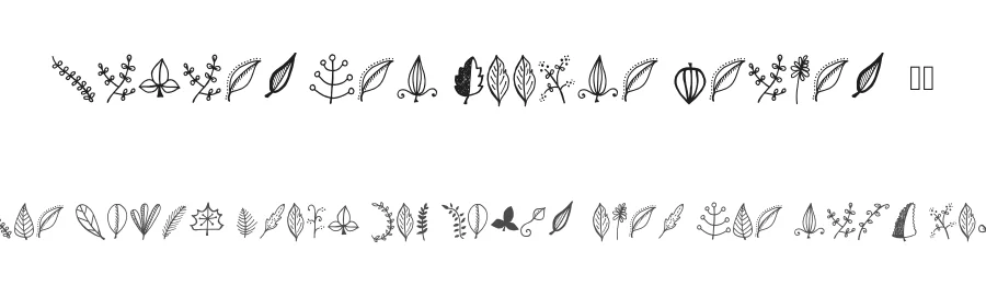 Tanaestel Doodle Leaves 01 by Tanaestel — Dingbats Font