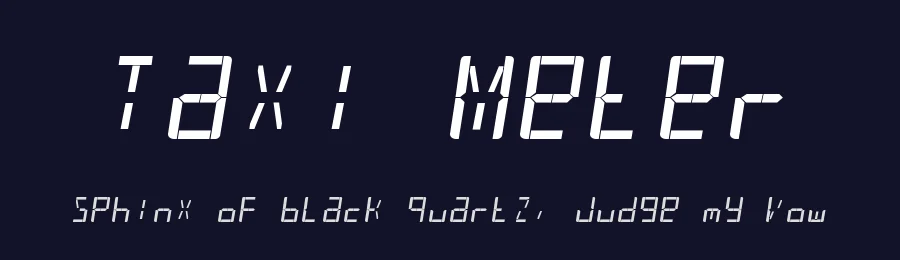 Taxi Meter by David J Patterson — Display Font — thumbnail 2