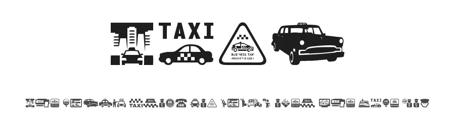 Taxi by Woodcutter β Dingbats Font