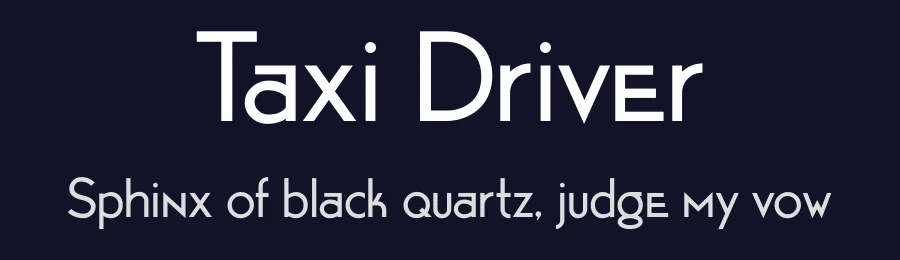 Taxi Driver by That Record Got Me High — Sans Serif Font — thumbnail 2
